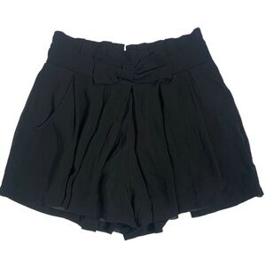 Lipsy London Black Bow Front Pleated Shorts
